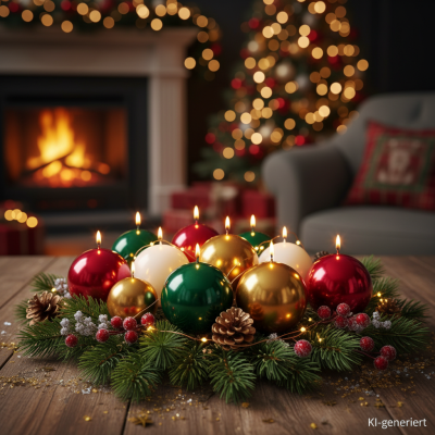 4er Set Kugelkerzen für den Adventskranz....