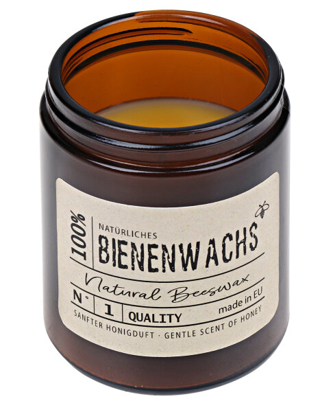 100% Bienenwachs-Kerze Glas "Tiegel" 81 x Ø 65 mm