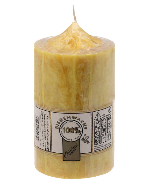 100% Bienenwachs Stumpenkerze "Struktur" Honig 140 x Ø 75 mm