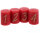 Stumpenkerzen "1 - 4", 4er-Pack Rubin Rot 80 x Ø 58 mm