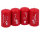 Stumpenkerzen "Weihnachtszahlen", 4er-Riegel Rubin Rot 100 x Ø 57 mm