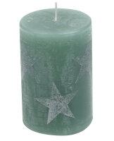 Stumpenkerze "Multistern" Salbei 100 x Ø...