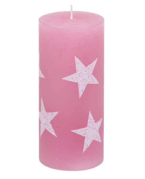 Stumpenkerze "Multistern" Rosa 150 x Ø 68 mm