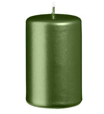Stumpenkerzen Metallic Matt Dunkelgrün