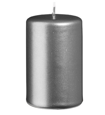 Stumpenkerzen Metallic Matt Grau