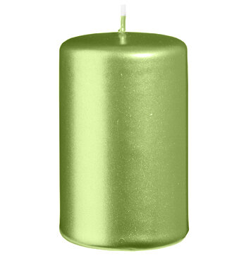 Stumpenkerzen Metallic Matt Grün