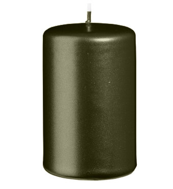 Stumpenkerzen Metallic Matt Olive