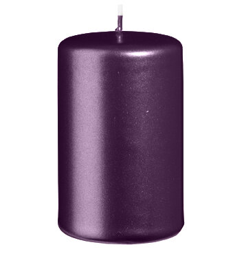 Stumpenkerzen Metallic Matt Pflaume