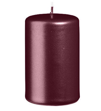 Stumpenkerzen Metallic Matt Rotbraun Burgundy
