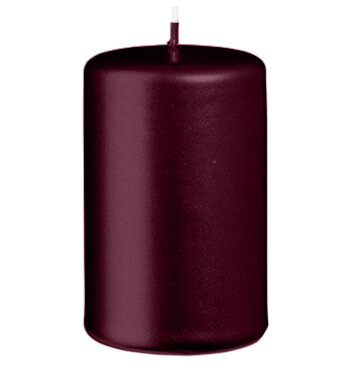Stumpenkerzen Metallic Glanz Rotbraun Burgundy