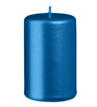 Stumpenkerzen Metallic Matt Royalblau