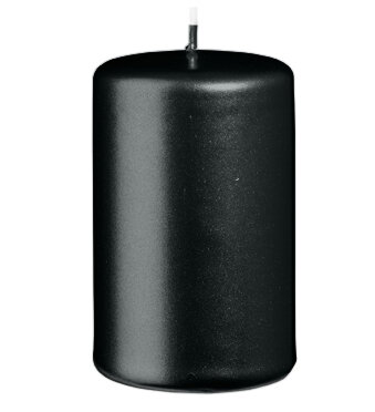Stumpenkerzen Metallic Matt Schwarz