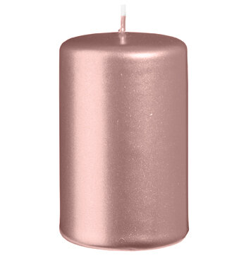Stumpenkerzen Metallic Matt Taupe Rose