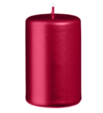 Stumpenkerzen Metallic Matt Weihnachtsrot Rot