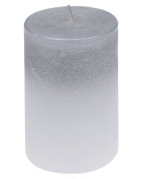 Stumpenkerze "FOGGY" Silber 100 x Ø 68 mm