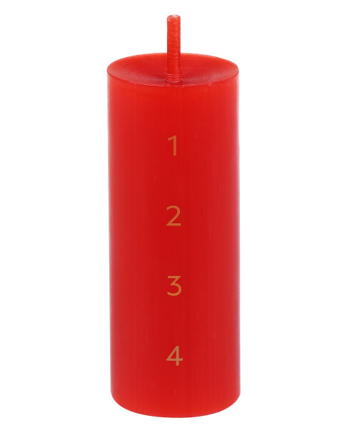 Stabkerze Adventskalenderkerze 1 - 4 "Ariana" Rot 120 x Ø 46 mm