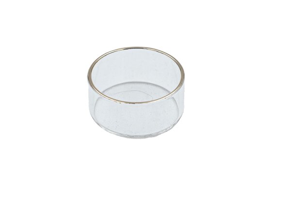 Teelichthalter aus feuerfestem Klarglas mit 21k Goldrand Ø 44 x 19 mm, Innen Ø 40 mm