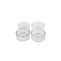 Teelichthalter für Maxi-Teelichter aus feuerfestem Klarglas mit 18k Platinrand Ø 62 x 25 mm, Innen Ø 60 mm