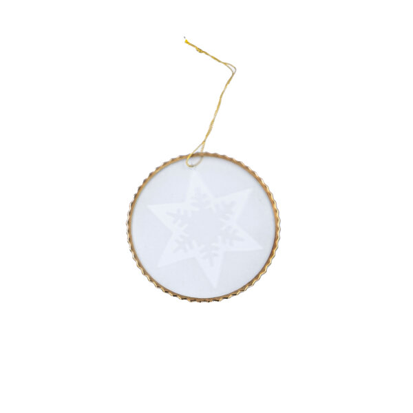 Weihnachtsschmuck, Fensterbild mit Faden "Eiskristall" Ø 7 cm