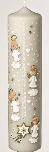 Adventskalenderkerze 1 - 24 Elfenbein 300 x Ø 70 mm, 1 Stück