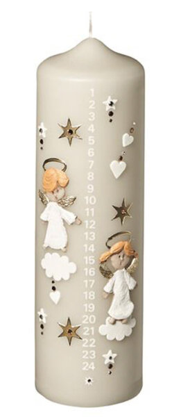 Adventskalenderkerze 1 - 24 Elfenbein 200 x Ø 60 mm, 1 Stück