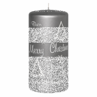 Merry Christmas Weihnachtskerzen Grey Matt 130 x Ø...