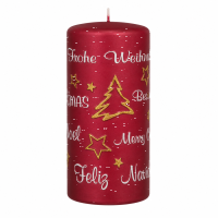 Merry Christmas Weihnachtskerzen X-Mas Red Matt 130 x...