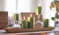 Stumpenkerzen Silky Pearl Petrol Blau 130 x Ø 70...