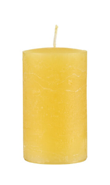 Rustic durchgefärbte Stumpenkerzen Gelb 100 x Ø 50 mm, 1 Stück