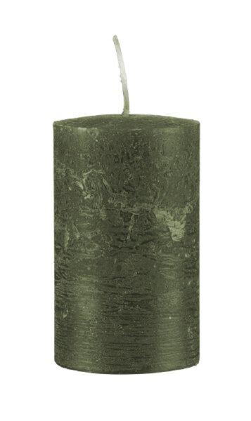Rustic durchgefärbte Stumpenkerzen Olive 120 x Ø 60 mm, 1 Stück