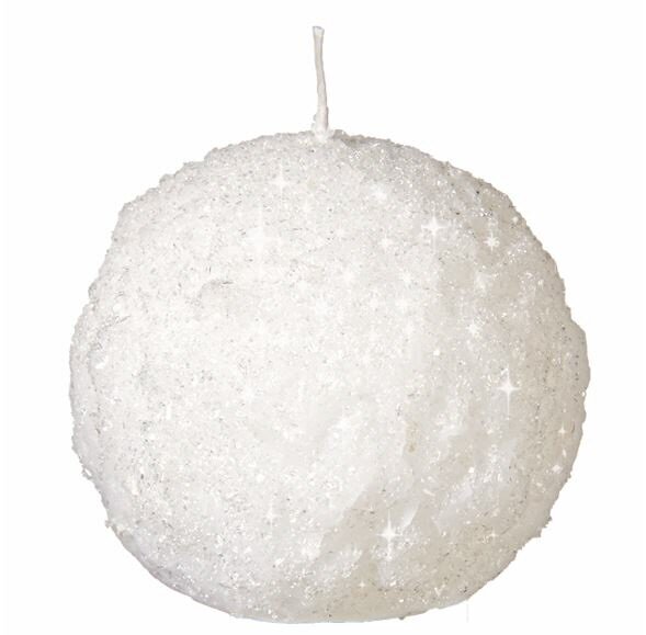 Weihnachtskerzen Schneeball Weiß Ø 70, 4 Stück