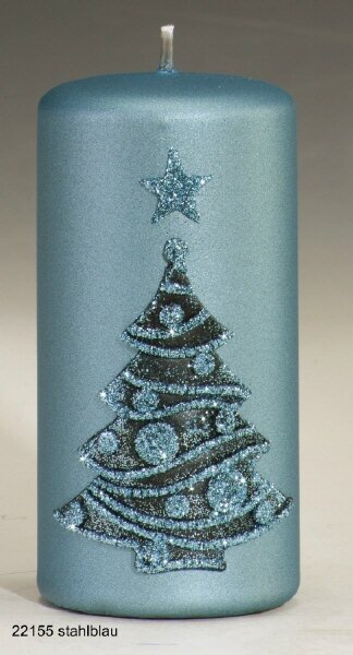 Albero (Weihnachtskerzen) Stahlblau Matt 120 x Ø 60 mm, 4 Stück