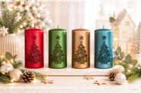 Albero (Weihnachtskerzen) Stahlblau Matt 120 x Ø...