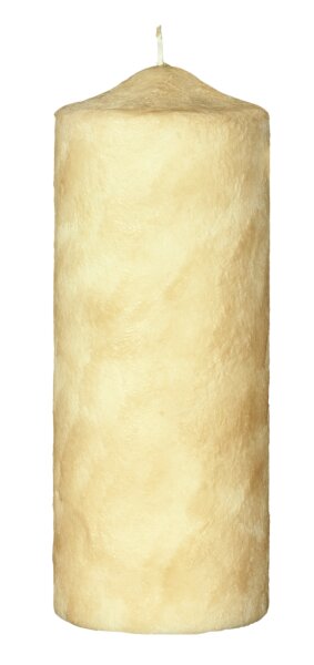 Stumpenkerzen Velour Effekt Beige 200 x Ø 80 mm, 2 Stück
