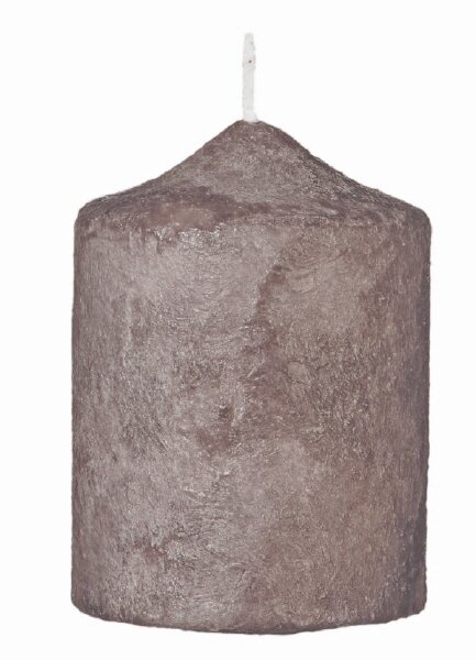 Stumpenkerzen Velour Effekt Mocca 200 x Ø 80 mm, 2 Stück