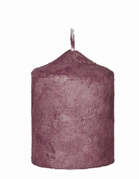 Stumpenkerzen Velour Effekt Bordeaux 150 x Ø 80 mm, 4 Stück