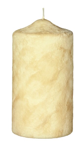Stumpenkerzen Velour Effekt Beige 150 x Ø 80 mm, 4 Stück