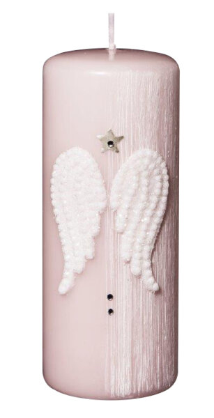 Weihnachtskerzen Wings Taupe Rose 15 x Ø 6 cm, 4 Stück