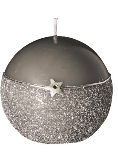 Weihnachtskerzen Kugelkerzen Holy Grau Ø 7 cm, 4 Stück