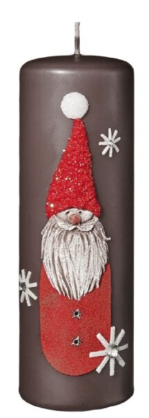 Santa Claus (Weihnachtskerzen) Mocca 180 x Ø 60 mm, 1 Stück