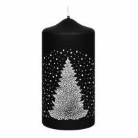 Adventskerzen Weihnachtsbaum in Samt-Optik Schwarz 150 x...