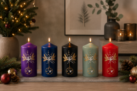 Adventskerzen Weihnachtszauber in Samt-Optik Schwarz 120...