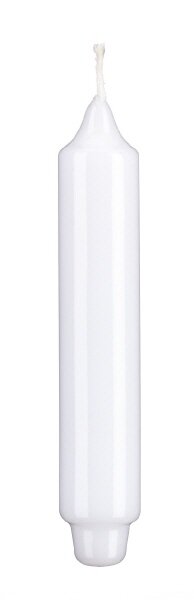 Lackkerzen Hochglanz Stabkerzen mit Zapfenfuß Weiß 250 x Ø 30 mm, 12 Stück