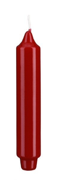 Lackkerzen Hochglanz Stabkerzen mit Zapfenfuß Weihnachtsrot (Erdbeere) 250 x Ø 30 mm, 12 Stück