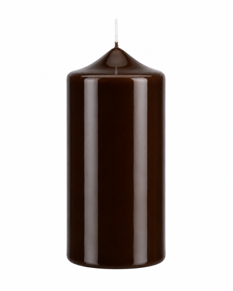 Lackkerzen Hochglanz Stumpenkerzen Chocolate Schokolade 300 x Ø 80 mm, 2 Stück