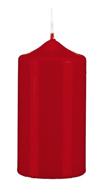 Lackkerzen Hochglanz Stumpenkerzen Rot 120 x Ø 60 mm, 4 Stück