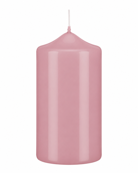 Lackkerzen Hochglanz Stumpenkerzen Rosa 120 x Ø 60 mm, 4 Stück