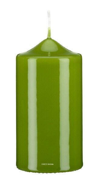 Lackkerzen Hochglanz Stumpenkerzen Limonegrün 120 x Ø 60 mm, 4 Stück