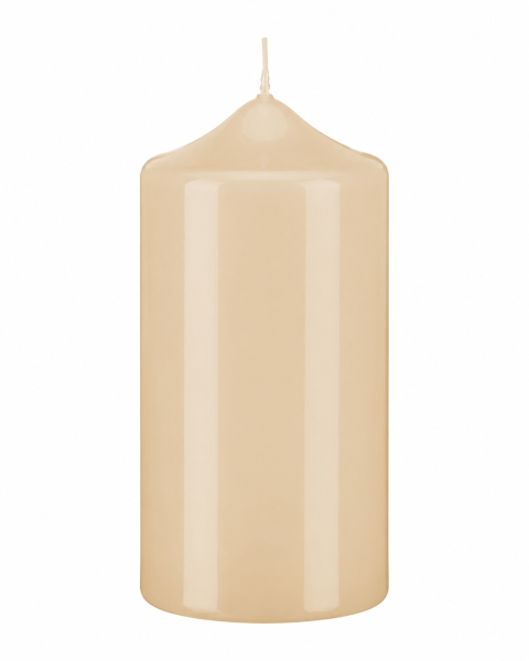Lackkerzen Hochglanz Stumpenkerzen Champagner 150 x Ø 60 mm, 4 Stück