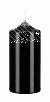 Lackkerzen Hochglanz Stumpenkerzen Schwarz 150 x Ø...